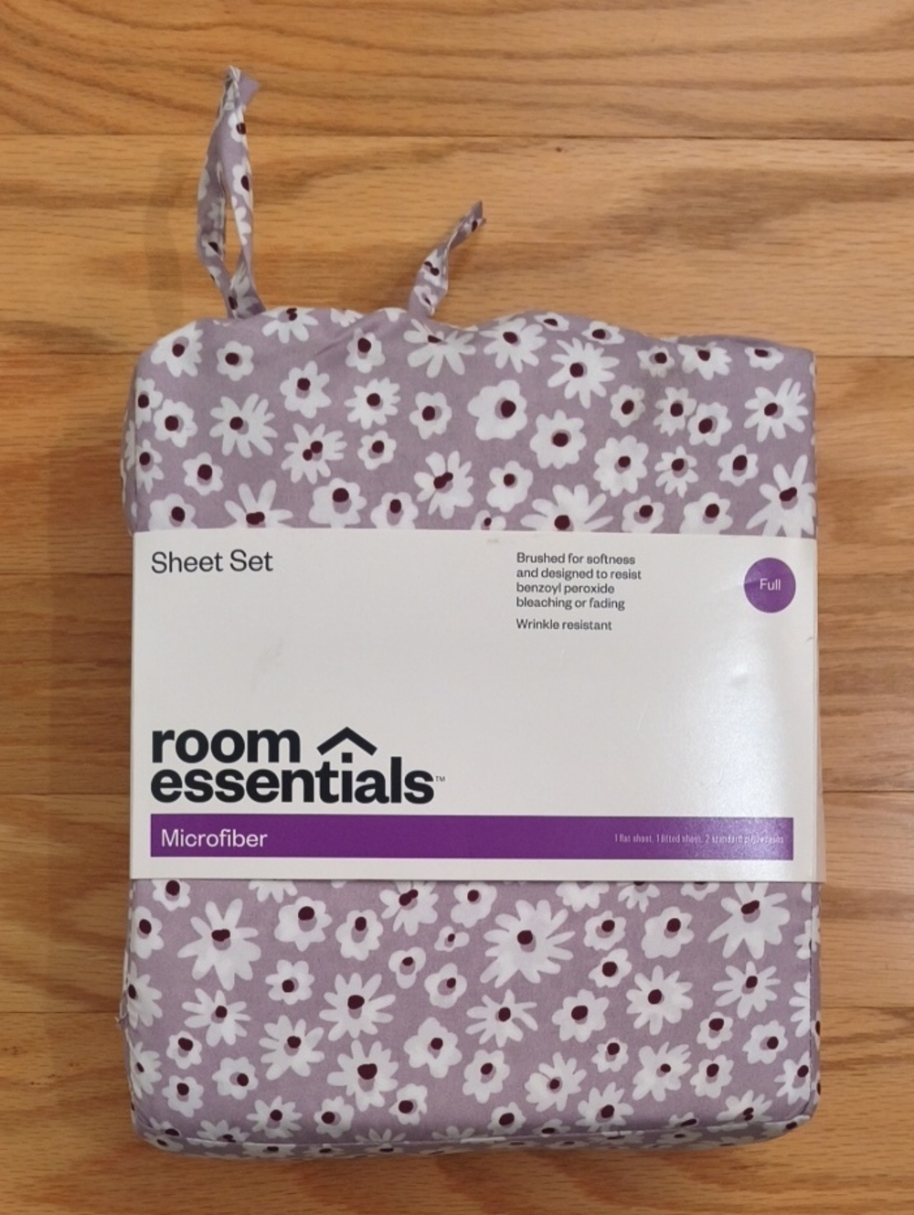 Room Essentials Lavender Floral Microfiber Full Sheet Set NWT
